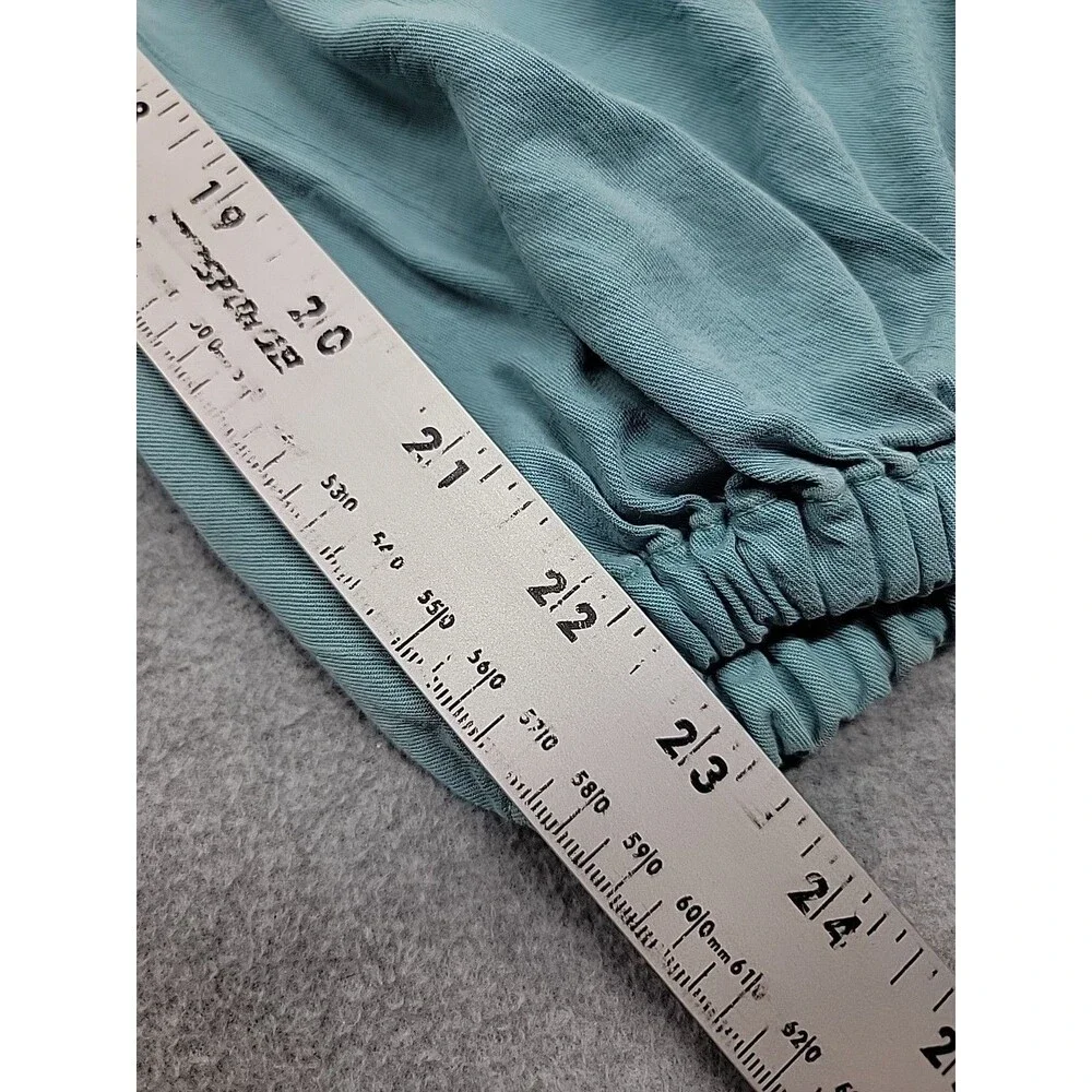Tianello Joggers Womens XS Green Tencel Rayon Lightweight Baggy Spring Casual - Picture 3 of 15